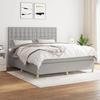 Maison Exclusive - Bed Slatted Base with Mattress Light Grey 160x200cm Fabric