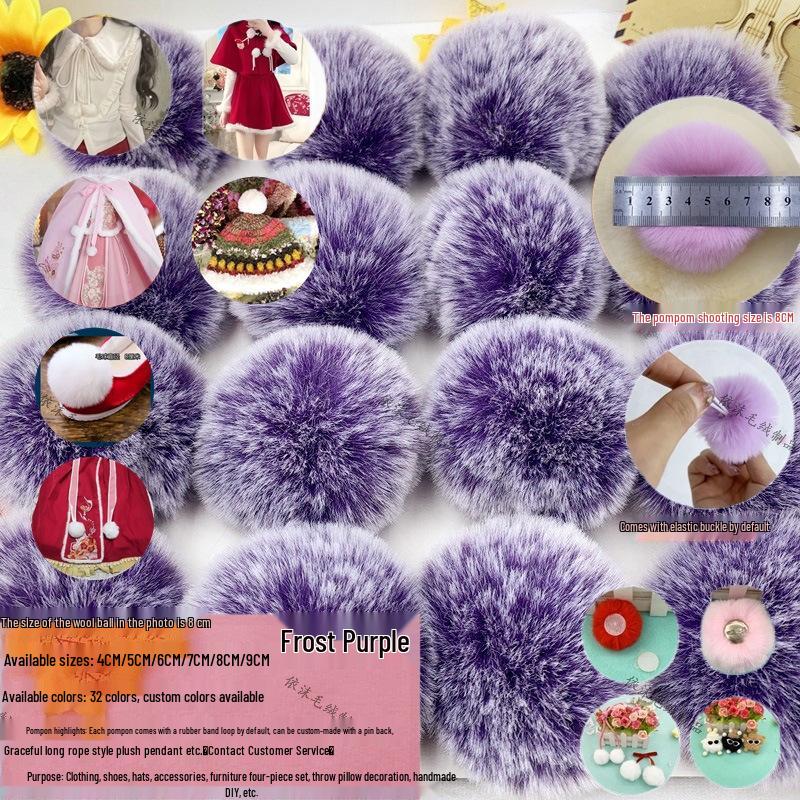 Imitation Rabbit Fur Pom-Poms: 4cm, 6cm, 7cm DIY Plush Balls for Jewelry, Clothing, Hats, Shoes, Bags, and Trims