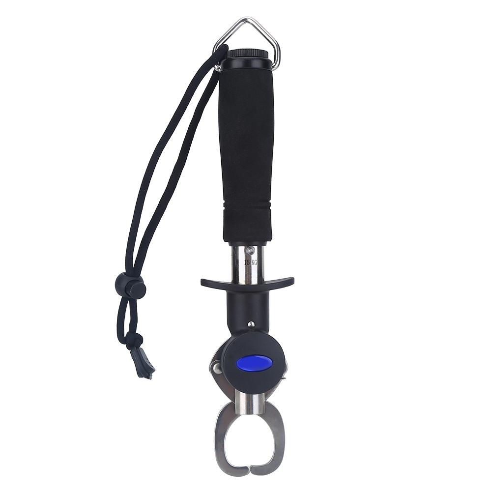 Durable 15 Kg Weighing Scale Fishing Grip Gripper Fish Lip Grabber with Tape Measure