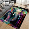 Colorful Elephant Art Carpet suitable as a non-slip mat for the living room or bedroom sofa