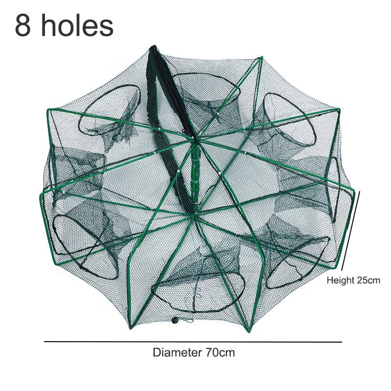 1pc Foldable Fishing Trap Net With 6 /8 Holes For Minnow, Crab, Crawdad, Shrimp, Fishing Accessories