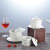 Large Ceramic White Stew Pot with Lid - Double Boiler & Soup Pot for Home and Hotel Use