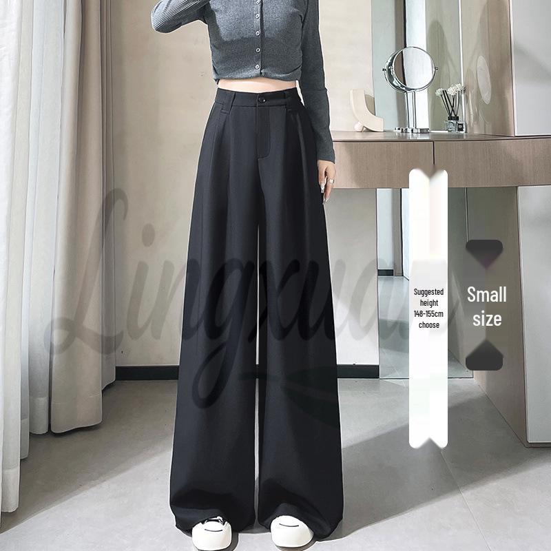 Women s High-Waist Gray Wide-Leg Suit Pants - Spring/Autumn 2026 XL