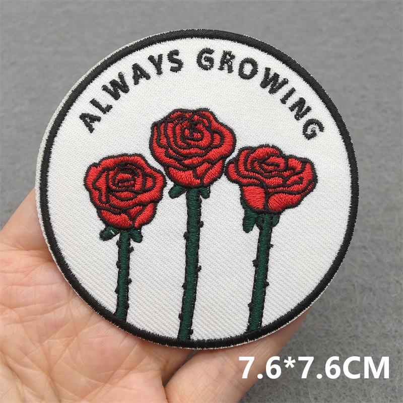 Love Nature Patch Magic Mushroom Embroidery Patches For Clothing Diy Iron-On Stickers Appliques Flowers Stripes