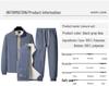 Men's Warm Winter Two-Piece Set: Stand-Collar Lambswool Fleece Jacket and Casual Pants.