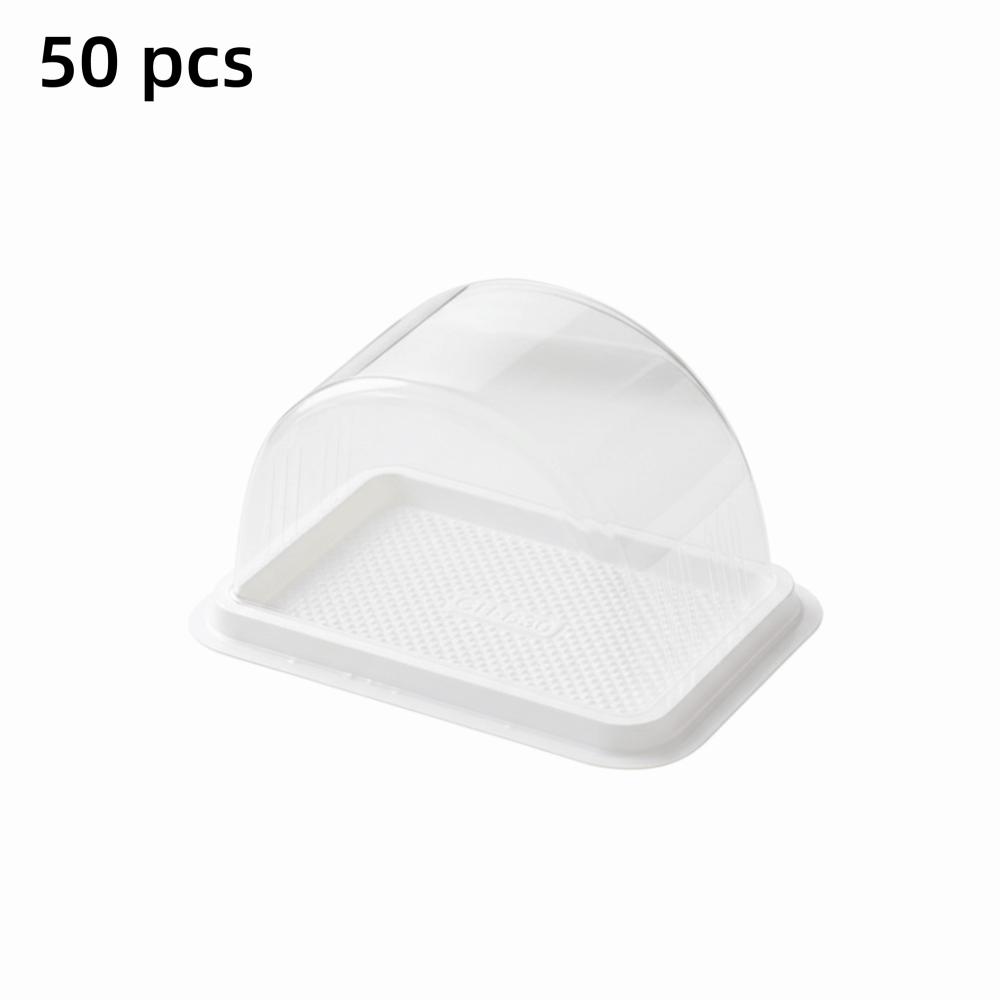

50 pcs Black/White Swiss Roll Packaging Box Thickened Large Cake Slice Boxes Clear Lid Dessert Containers белый