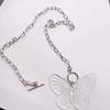 Butterfly Necklace Female Temperament Niche Ot Buckle Collarbone Chain Korean Version Student Adjustable Chain Jewelry