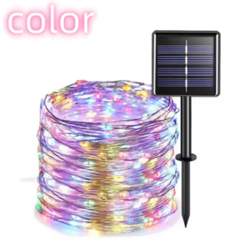 Outdoor Solar-Lichterkette 300/200/100/50 LED Feen-Girlande 8 Modi Garten Hof Baum Weihnachtsfeier Wasserdichte Kupferdraht-Lampe