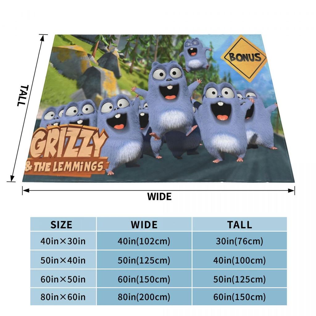 Grizzy Beer Cartoon Blanket Cover Flannel Throw Blanket Home Couch Decoration Soft Warm Bedspreads