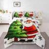 Homewish Cartoon Santa Claus Duvet Cover Set, Snowman Snowflake Bedding Set, Cardinal Bird Bedroom Set, Room Decor