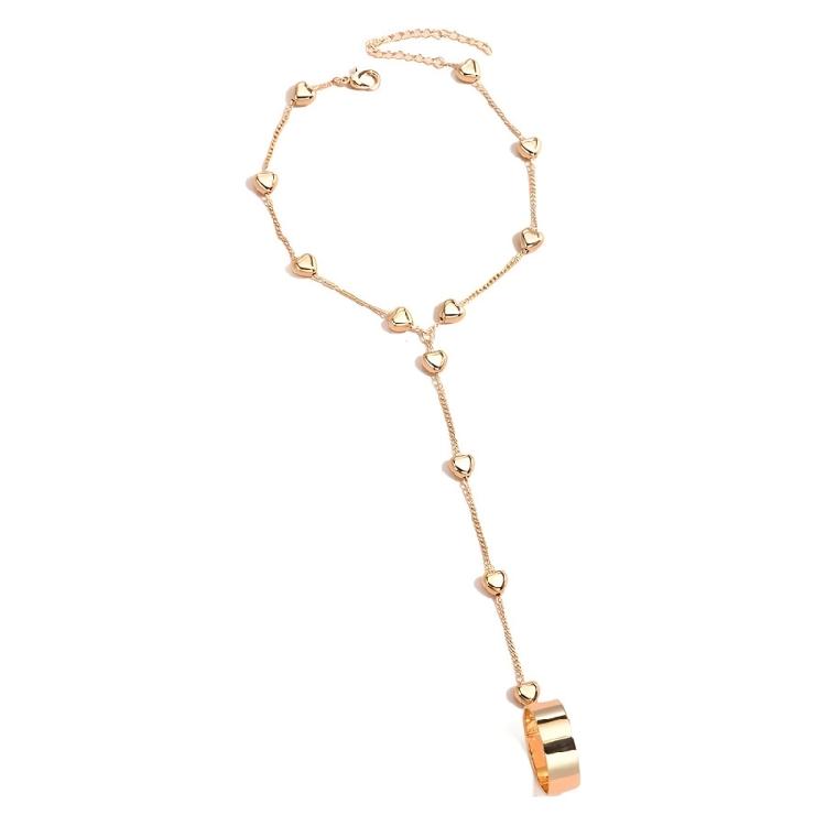 Minimalist Gold Plated Hand Chain Bracelet Zinc Alloy Stackable Jewelry Stylish Wrist Accessory For Daily Occasions