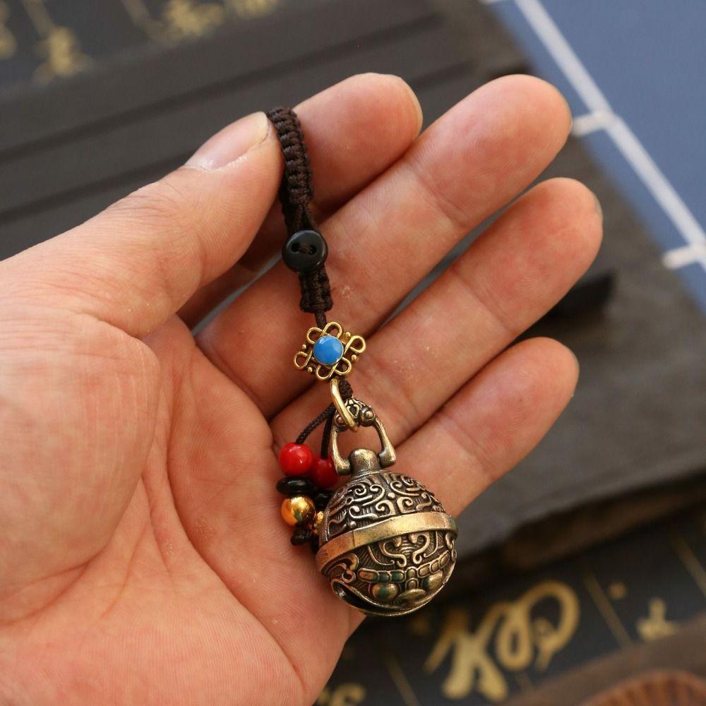 Brass Mantra Bell Keyring Bell Handmade Rope Car Keychain Brass Bell Car Keychain Women
