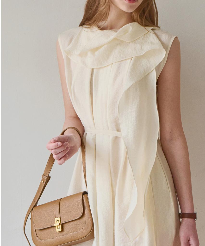Slow Lolly Drape Layered Sleeveless Dress_2 Colors