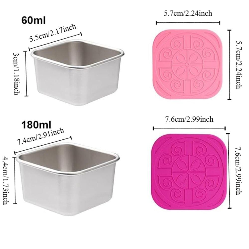 6pcs Square Salad Dressing Cup Leak-proof Snack Box Jam Cup Sauce Cup  Worker