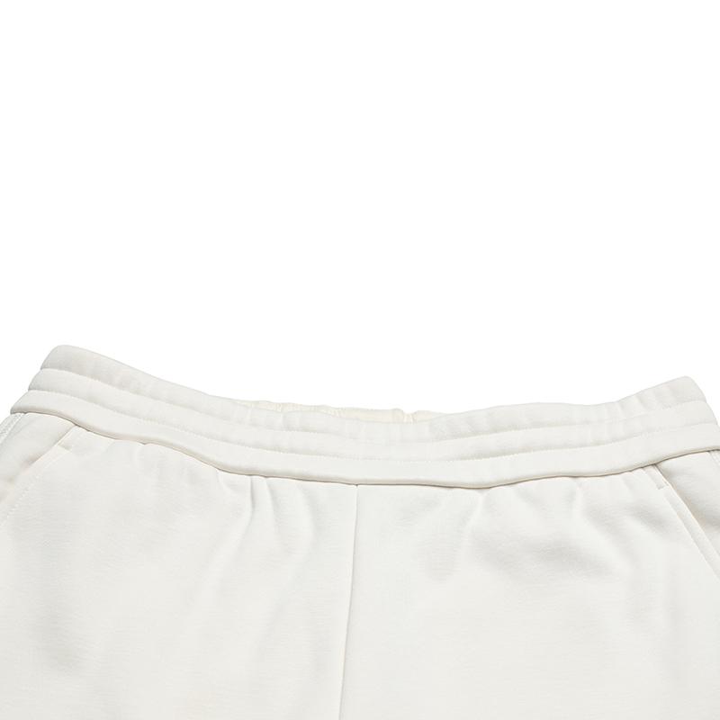 FILA Original Drawstring Womens Fleece Sweatpants Fashion Simple Warm Loose Straight Leg Knit Casual Pants Women bottoms Steam-White F51W549602FIV