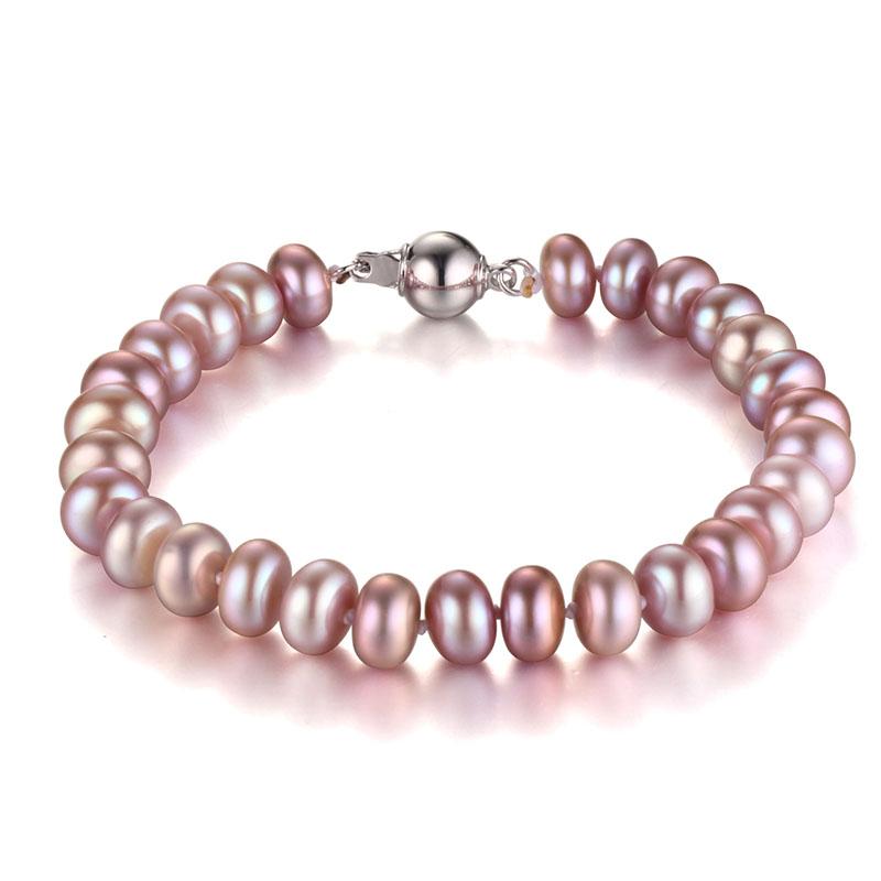 HENGSHENG 2019 Pearl Jewelry Bracelets Natural Pearl Bracelets Fine Jewlery 8-9mm Black Freshwater Pearl Gift for Women