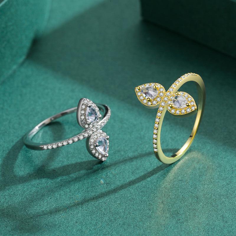 MODIAN 925 Sterling Silver Sparkling Water Drop Shape Zircon Finger Rings Exquisite Fashion Ring For Women Wedding Jewelry