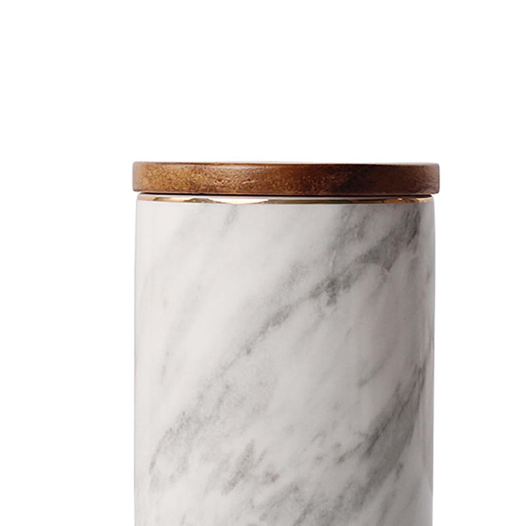 Nordic Marbling Sealed Jar with Lid Ceramic Storage Box Coffee Scented Tea Ornaments -