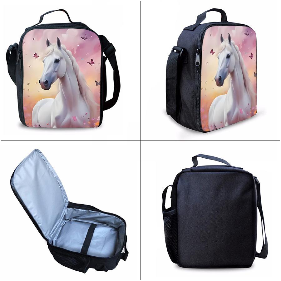 Trendy Popular Novelty Unicorn 3D Print 3pcs/Set Student School Bags Laptop Daypack Backpack Crossbody Lunch Bag Pencil Case