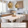 2-Pack Rattan Pendant Light 10.24 Boho Small Hand-Woven Lighting Modern Wicker Coastal Adjustable Rattan Chandelier for Kitchen