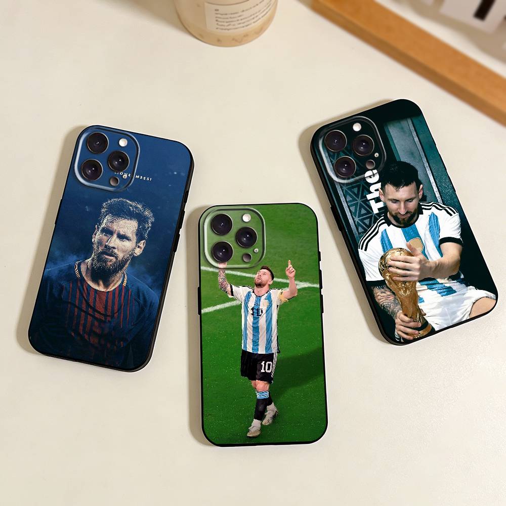 F-Piłka nożna S-Gwiazda L-Lionel Messi Etui na telefon na iPhone 17,16,15,14,13,12,11 Plus,Pro Max,XS,Miękki silikonowy czarny pokrowiec