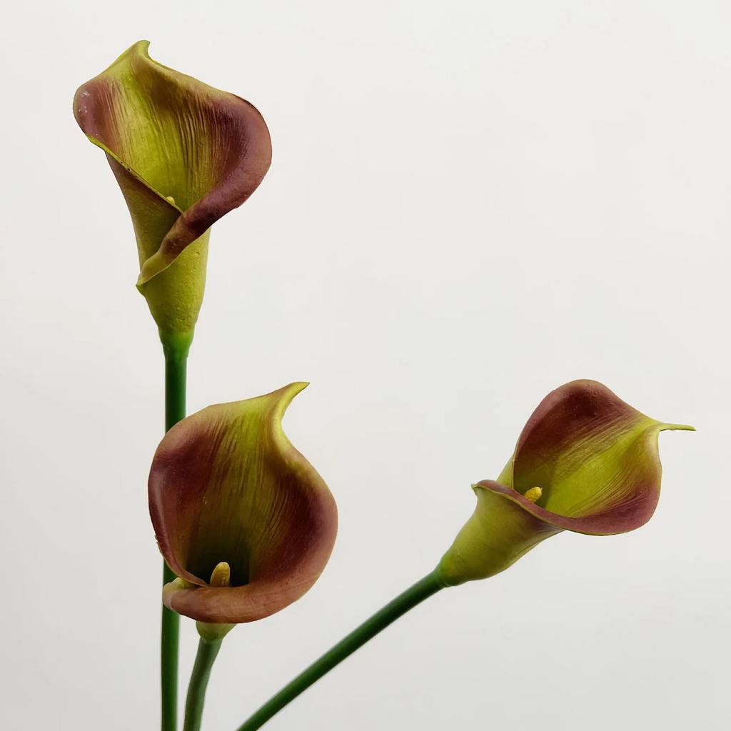 5 Stück Weiße Calla Lilie PU Kunstblumen Heim Wohnzimmer Dekoration Realistische Hoonlilie Kunstblumen Hochzeit Floraler Brautstrauß
