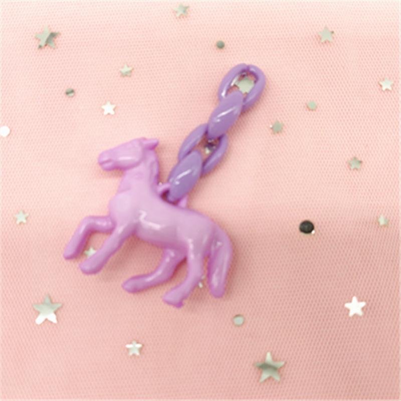 Unicorn Pony Glitter Glass Ball Loose-Leaf Notebook Pendant Accessory