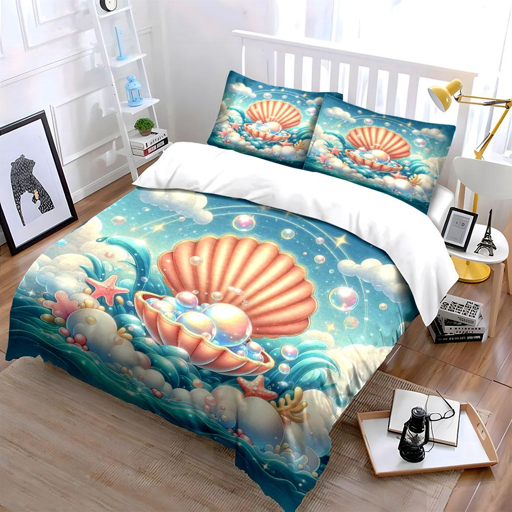 Shell, Pearls, Starfish, Clouds. Bedding Sets Duvet Cover Sets Duvet Covers Pillowcases(1*Duvet Cover 2*Pillowcases Without Duvet Insert)