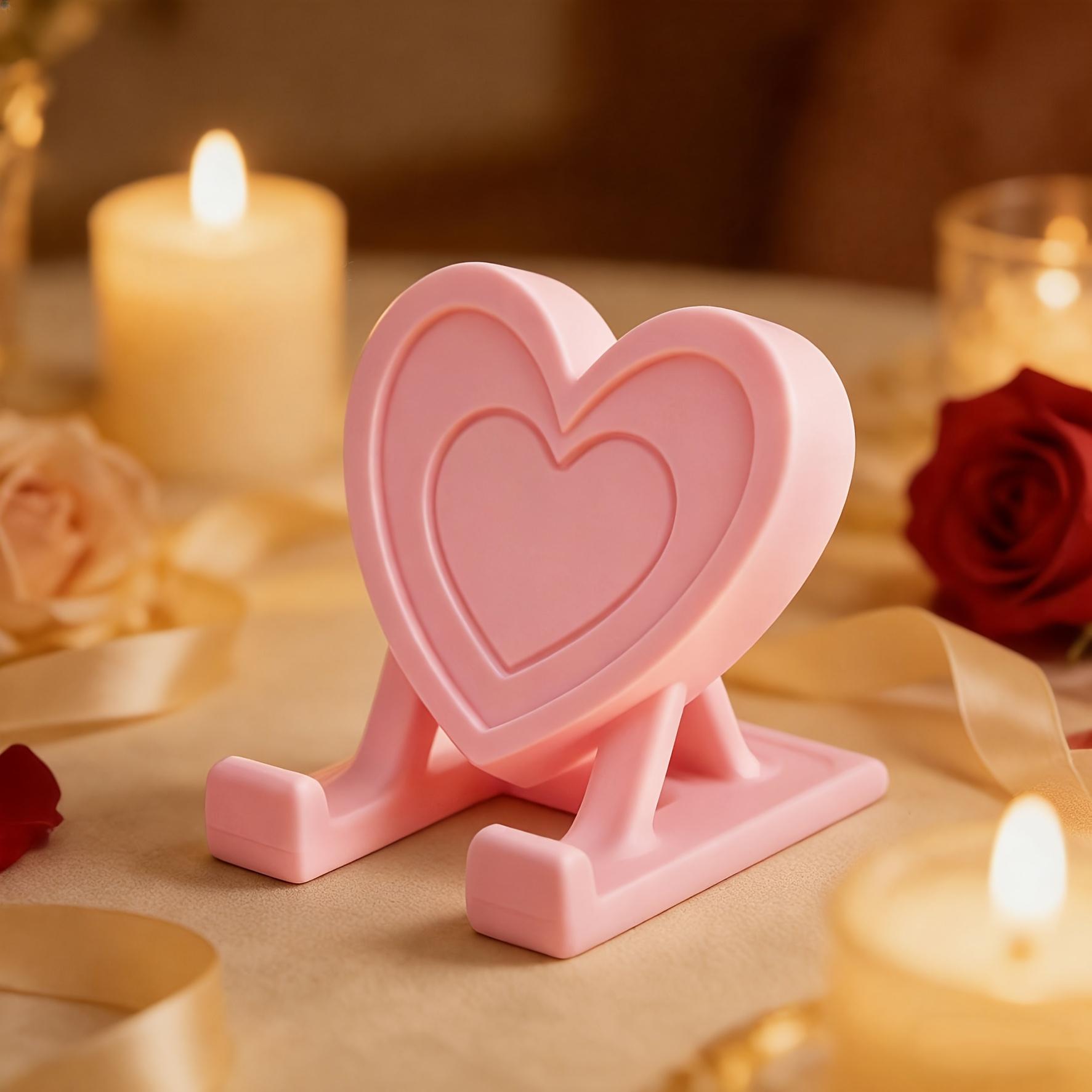 

1PC Valentine s Day romantic love mobile phone holder, Valentine s Day love theme mobile phone holder, creative design, unique desktop decoration,