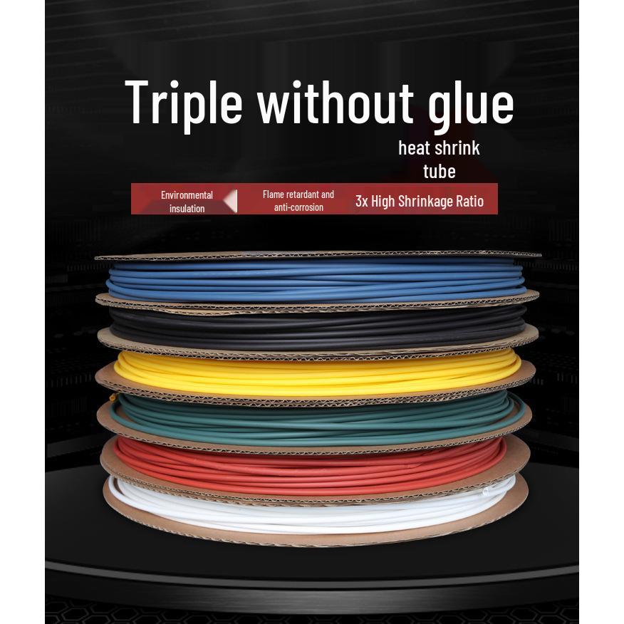 3:1 Flame Retardant Waterproof Heat Shrink Tubing, Insulating Sleeve Tube, Triple-Fold, Glue-Free