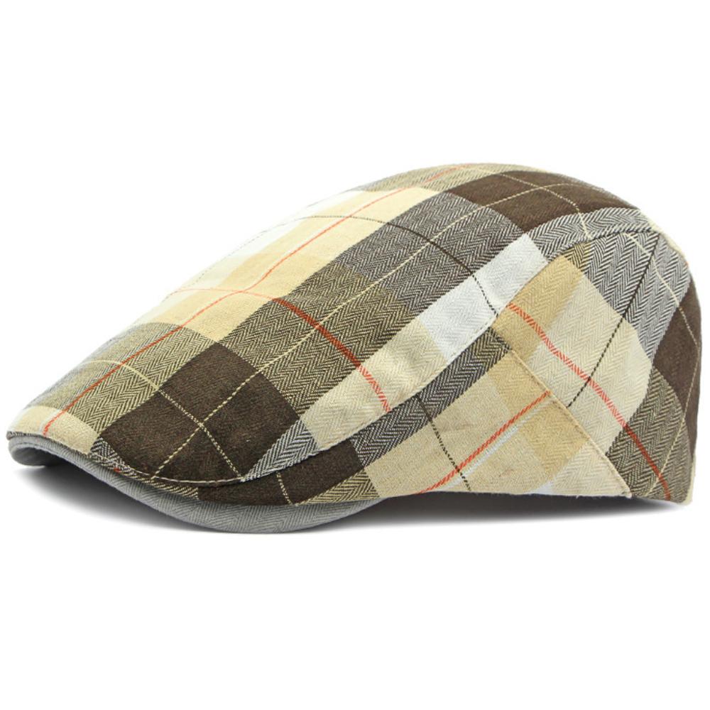 HT4637 Berets for Men Women Vintage Artist Painter Plaid Beret Hat Male Female Adjustable Ivy Flat Cap Spring Summer Beret Caps