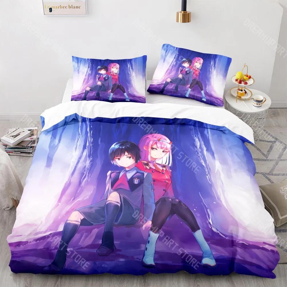 3D Print Darling In The Franxx Zero Two Bedding Set Bedspread Single Twin Full Queen King Size Bed Set Aldult Kid Bedroom Sets