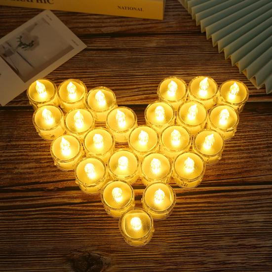 6Pcs/Set Electronic Candles Safe for Confession Lightweight LED Tea Light Flameless Candles Useful Night Illumination Romantic