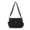 Leisure Shoulder Bag for Ladies, Lightweight and Trendy, with Cherry Embroidery and Crossbody Design