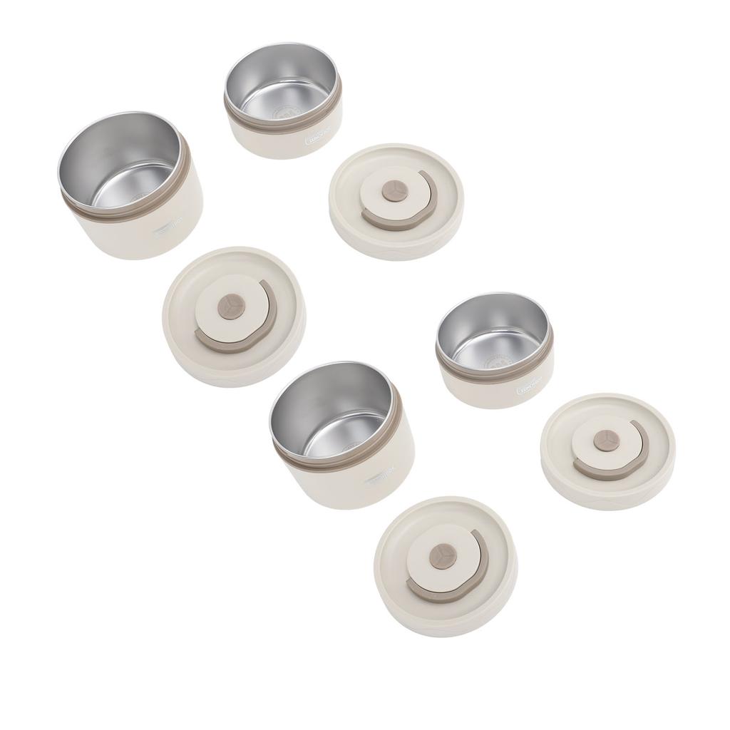 Insulated Lunch Container 304 Stainless Steel Sealed Multifunction Portable Round Thermal Bento Box with Thermal Bag