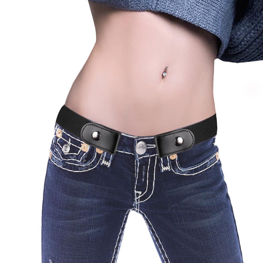 2PCS Elastic No Buckle Stretch Belt Adjustable Stretch Invisible Elastic Belt Woven Cloth with Detachable Clip