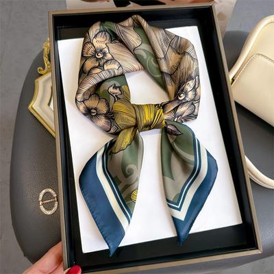 70 * 70cm New Silk Small Square Scarf For Women'S Neck Protection Professional Scarf Versatile Hair Tie Headscarf Scarf