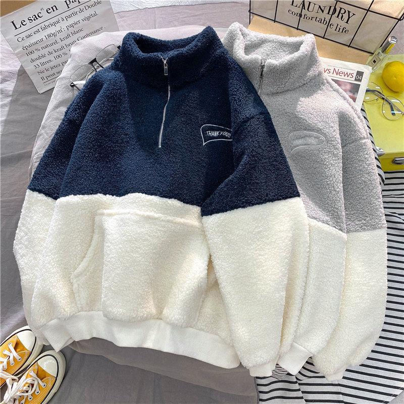 Sweatshirt for Women Thickened Fleece Cotton Loose Oversized Comfortable High Neck Casual Pullover Top Sweatshirt