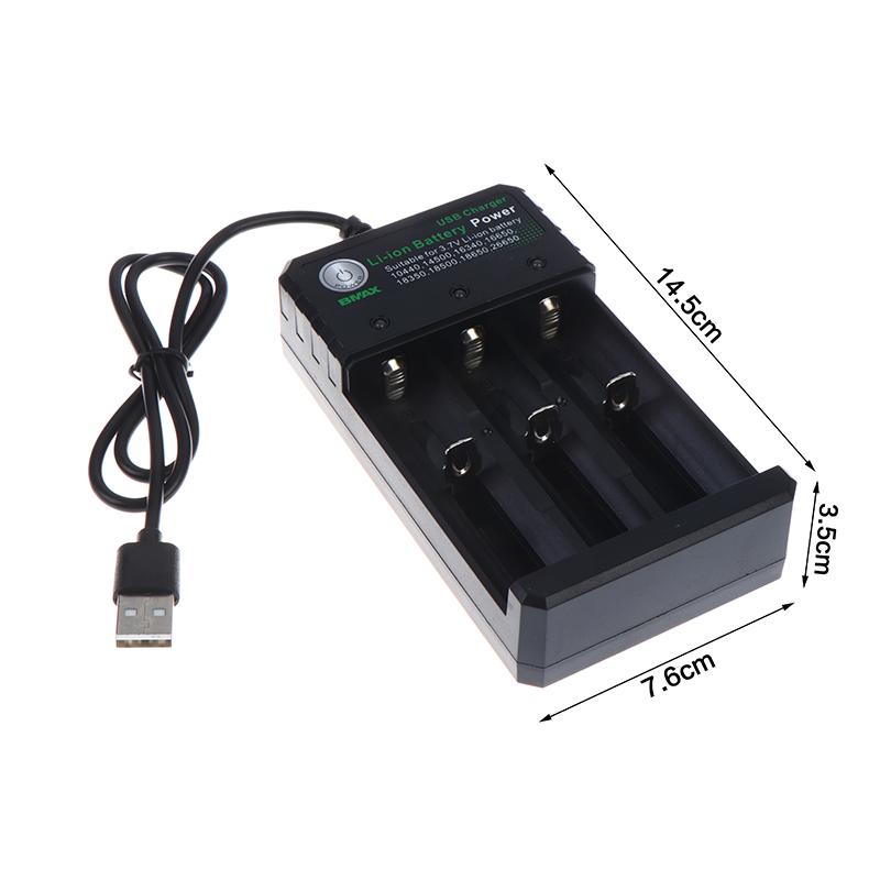 {Summer2} 3 Slots 18650 Li-ion Battery Charger USB Charger Adapter Rechargeable Li-ion Battery Charger For 18650 Battery