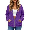 Felpa da donna casual con zip e maniche lunghe, giacca sportiva con colore