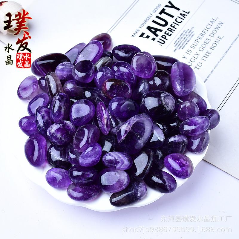 Natural Amethyst Gravel: Smooth, Deep Purple Crystal Stones for Aquarium or Flower Pot Decoration