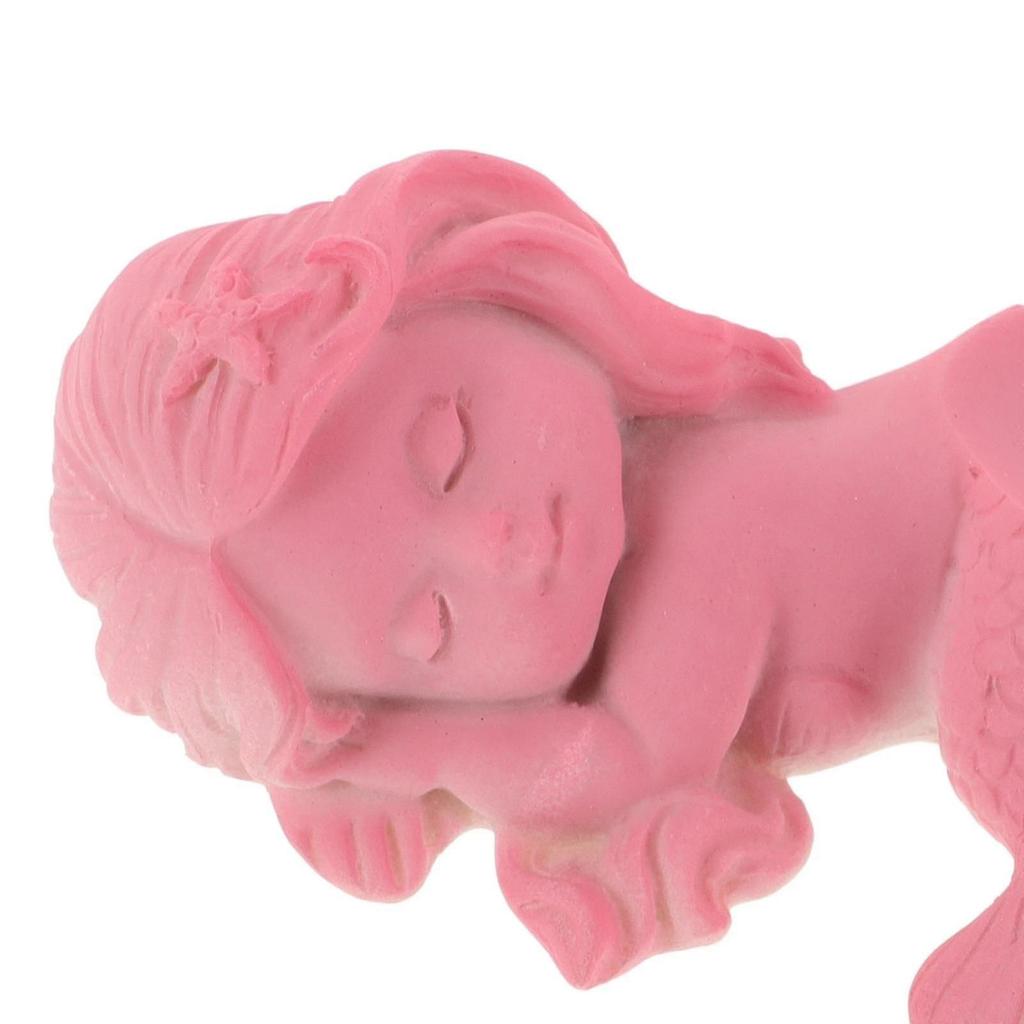 2026 Best!! Resin Mermaid Decoration Miniature Mermaid Statue for Decoration In Pink Color