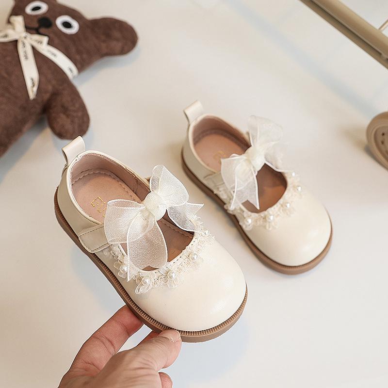 2025 Spring White Princess Shoes: Soft Sole Leather Dress Shoes for Girls