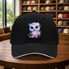 Cute Cartoon Owl Print Baseball Cap Adjustable Polyester Unisex Casual Curved Brim Hat