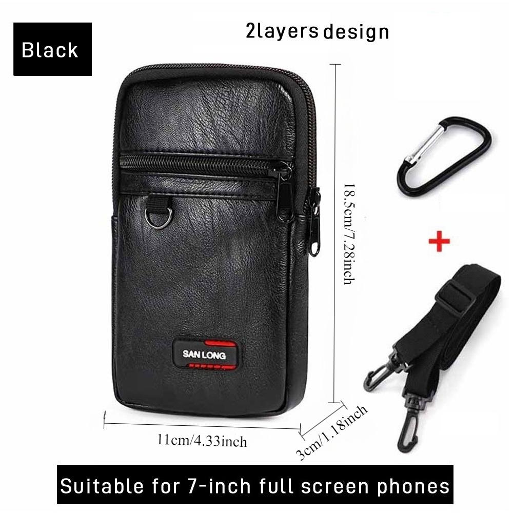 Motorcycle phone bag waist bag, men s belt, construction site work multifunctional leather vertical waterproof crossbody bag