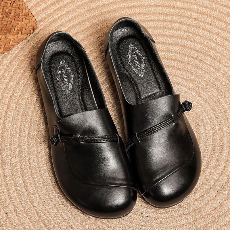 New Style Mother Shoes Genuine Leather Flats Shoes Soft Soles Comfortable Spring Autumn Women Shoes Leather Loafers WSH5242