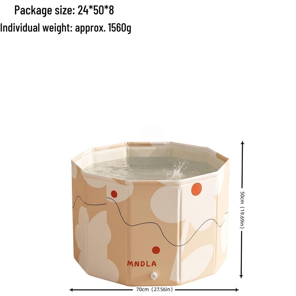 Baignoire Pliable à Température Constante en Fibre pour Adultes et Enfants