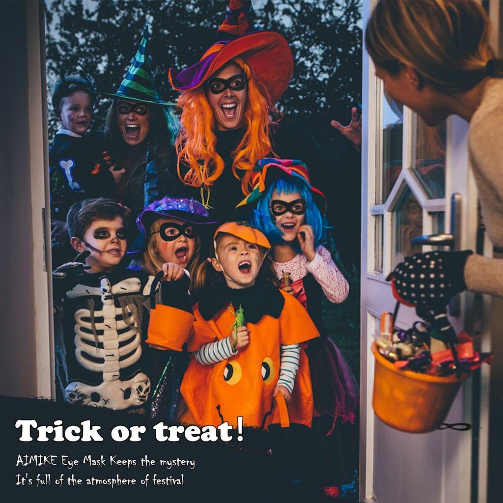 AIMIKE Superhero Black Felt Eye Halloween Adjustable Half Masks with Elastic Perfect for Parties and Cosplay Masks, 2-Piece Set, Masks, Dress-Up