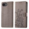 For iPhone 16e Wallet Case Butterfly Floral Imprint PU Leather Phone Cover with Wrist Strap