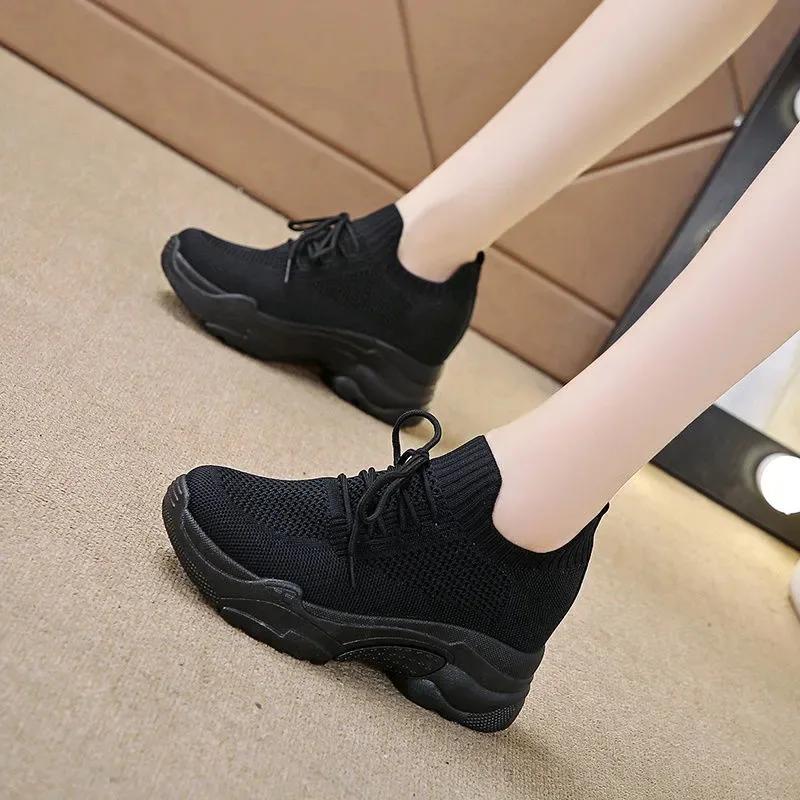 Fashion Hidden Heels Women Platform Sneakers Mesh Breathable Casual Shoes for Women Fashion Outdoor Women Running Shoes tenis de mujer